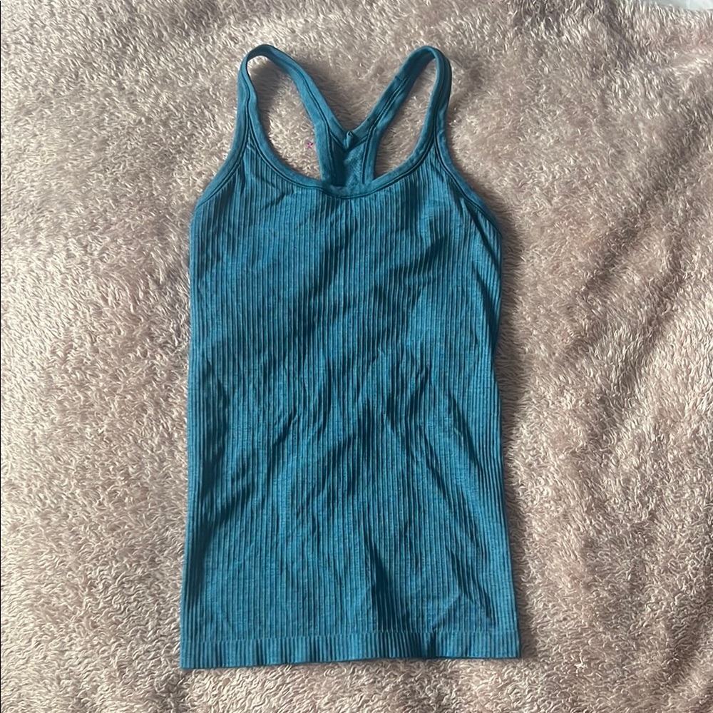 Teal Ribbed Lululemon Tank Top